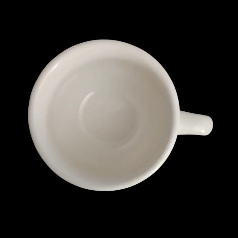 Tuxton Green Stripe Coffee Cups Set of 4 Restaurant Ware White Mug